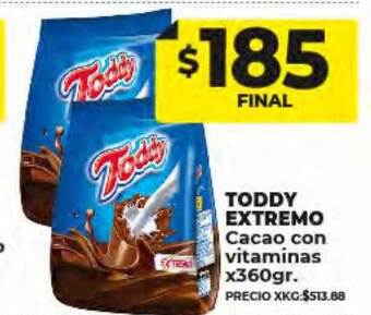 Supermayorista Vital Toddy extremo cacao con vitaminas oferta