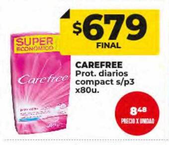 Supermayorista Vital Carefree prot. diarios compact oferta