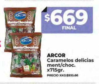Supermayorista Vital Arcor caramelos delicias ment choc oferta