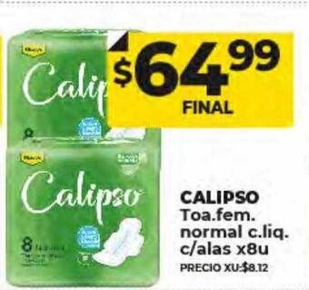 Supermayorista Vital Calipso toa. fem. normal c. liq. c alas oferta