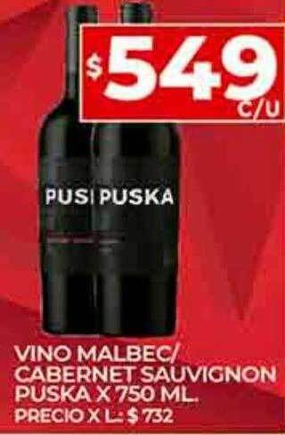 Supermercados DIA Vino malbec cabernet sauvignon puska oferta