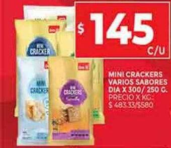 Supermercados DIA Mini crackers varios sabores dia oferta