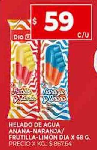 Supermercados DIA Helado de agua anana-naranja frutilla-limón dia oferta