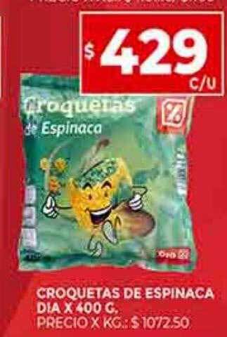 Supermercados DIA Croquetas de espinaca dia oferta