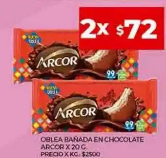 Supermercados DIA Oblea bañada en chocolate arcor oferta
