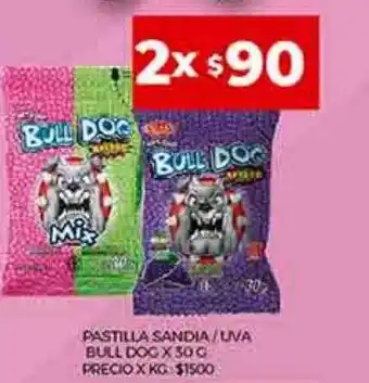 Supermercados DIA Pastilla sandia uva bull dog oferta