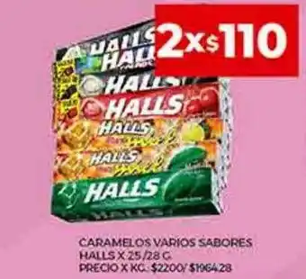 Supermercados DIA Caramelos varios sabores halls oferta