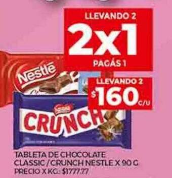 Supermercados DIA Tableta de chocolate classic crunch nestle oferta