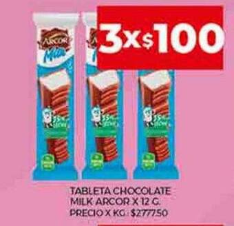 Supermercados DIA Tableta chocolate milk arcor oferta