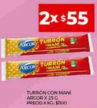 Supermercados DIA Turrón con mani arcor oferta