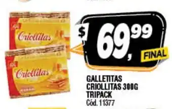Supermercados Yaguar Criollitas Galletitas 300g Tripack oferta