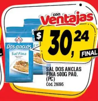 Supermercados Yaguar Sal Dos Anclas Fina 500g Paq oferta