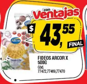 Supermercados Yaguar Fideos Arcor x 500g oferta