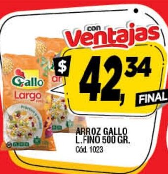 Supermercados Yaguar Arroz Gallo L.Fino 500gr oferta