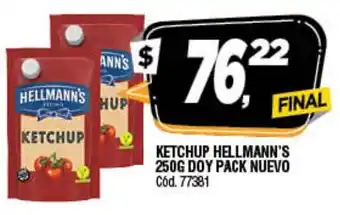 Supermercados Yaguar Hellman's Ketchup 250g Doy Pack Nuevo oferta