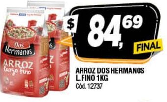 Supermercados Yaguar Dos Hermanos Arroz L.Fino 1kg oferta