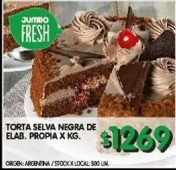Jumbo Torta selva negra de elaboración propia x kg oferta