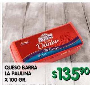 Jumbo Queso barra la paulina x 100g oferta