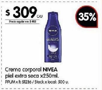 Disco Crema corporal nivea oferta