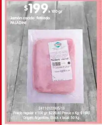 Disco Jamón cocido feteado paladini oferta