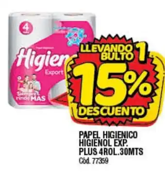 Supermercados Yaguar Papel Higienico Higienol Exp Plus 4Rol.30mts oferta