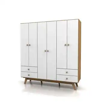 Placard 6p 4cj nordic 176x47x180 miel/b