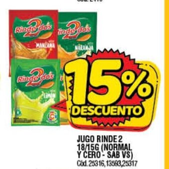 Supermercados Yaguar Jugo Rinde 2 18/15g oferta