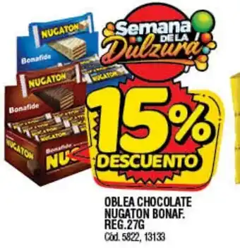 Supermercados Yaguar Oblea Chocolate Nugaton Bonaf Reg 27g oferta