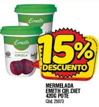 Supermercados Yaguar Mermelada Emeth CIR. Diet 420g POte oferta