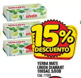 Supermercados Yaguar Union Yerba Mate Diamant 100saq oferta