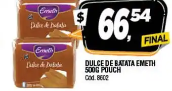 Supermercados Yaguar Emeth Dulce De Batata 500g Pouch oferta