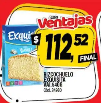 Supermercados Yaguar Exquisita Bizcochuelo Vai. 540g oferta