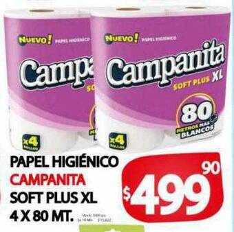 Supermercados Becerra Papel higiénico campanita soft plus xl oferta