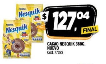 Supermercados Yaguar Nesquik Cacao 360g Nuevo oferta