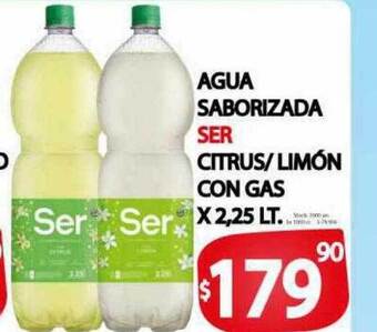 Agua saborizada ser citrus limón con gas
