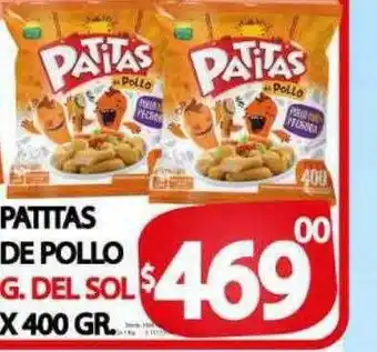 Supermercados Becerra Patitas de pollo g. del sol oferta