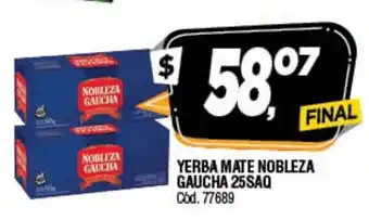 Supermercados Yaguar Nobleza Gaucha Yerba Mate 25saq oferta