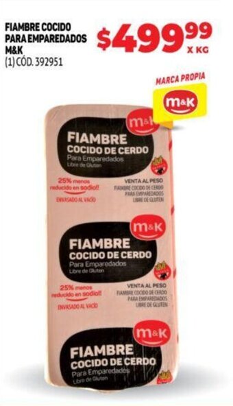 Makro Fiambre cocido para emparedados m&k oferta