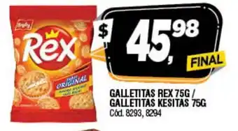 Supermercados Yaguar Rex Galletitas 75gr/Galletitas Kesitas 75g oferta
