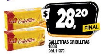 Supermercados Yaguar Criollitas Galletitas 100g oferta