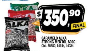 Supermercados Yaguar Caramelo Alka Strong Mentol 800g oferta