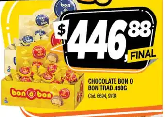 Supermercados Yaguar Chocolate Bon O Bon Bon Trad 450g oferta