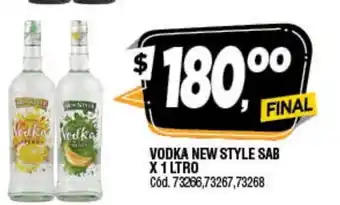 Supermercados Yaguar Vodka New Style Sab x 1ltro oferta