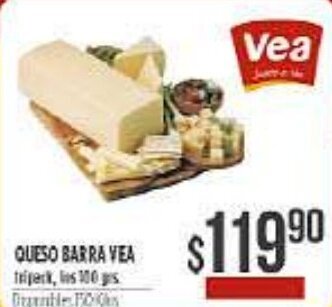 Supermercados Vea Queso barra vea oferta