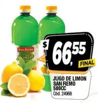 Supermercados Yaguar Jugo De Limon San Remo 500cc oferta
