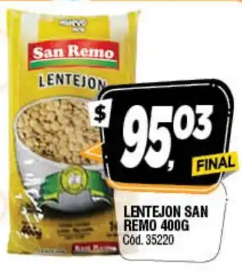 Supermercados Yaguar San Remo Lentejon 400g oferta
