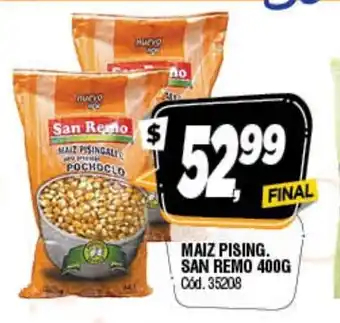 Supermercados Yaguar Maiz Pising San Remo 400g oferta