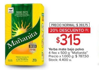 Carrefour Yerba mate bajo polvo oferta