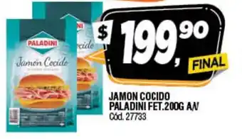 Supermercados Yaguar Paladini Jamon Cocido FET 200g A/V oferta