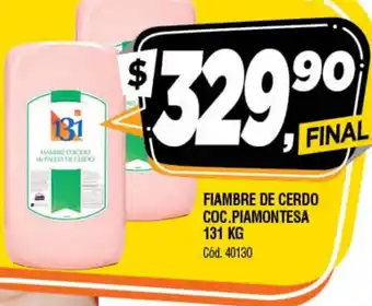 Supermercados Yaguar Fiambre De cerdo COC. Piamontesa 131kg oferta